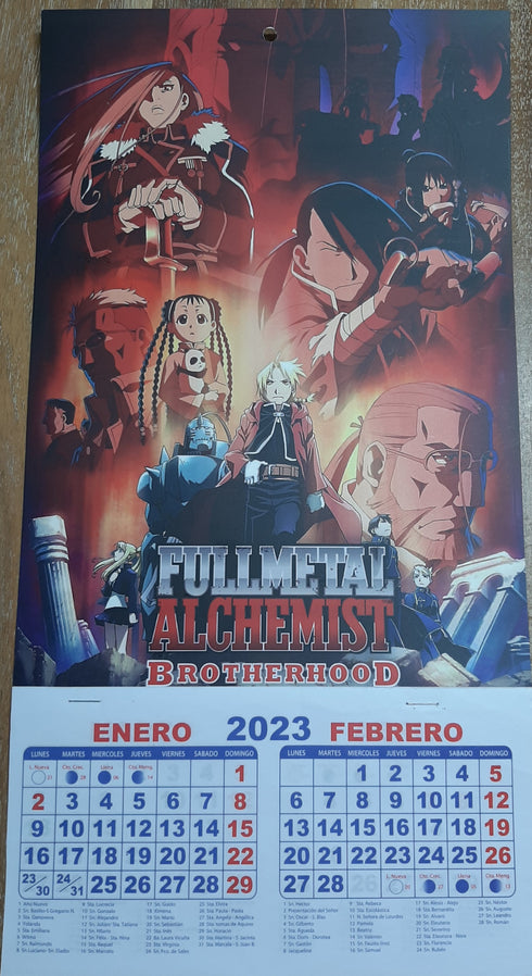 Calendario Fullmetal Alchemist ( Leer Condiciones en Descripcion )